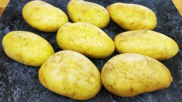Unge duftende kartofler i ovnen med en gyldenbrun skorpe