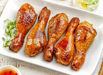 Kylling underlår i honning og kartofler