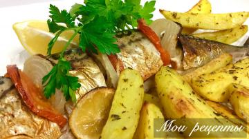 Makrel i ovnen med kartofler
