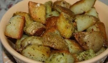 Kartoffel, bagt i hvidløgsolie