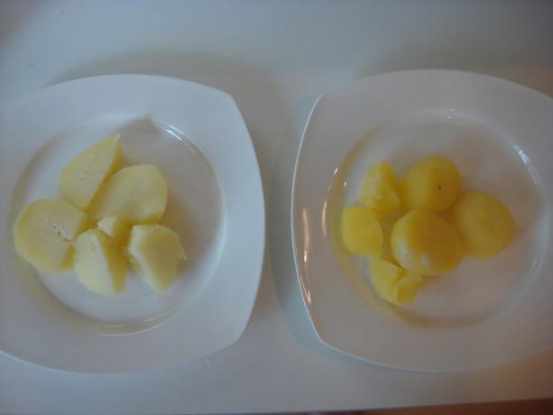 Billede taget af forfatteren (kogte kartofler tilbage fra "Pyaterochka", til højre for "Magnit")