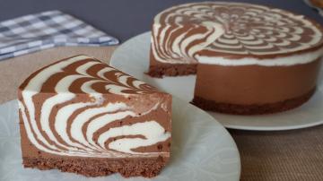 Zebra kage uden bagning. Enkel og hurtig trin for trin opskrift på vanilje og chokolade kage